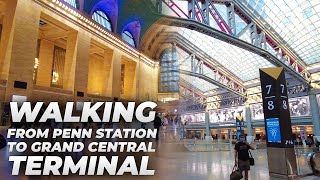 Walking NYC  Penn Station to Times Square amp Grand Central Terminal July 2021 [upl. by Ariahay96]