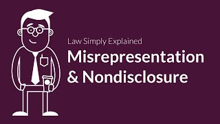 Misrepresentation and Nondisclosure  Contracts  Defenses amp Excuses [upl. by Aneekan]