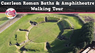 CAERLEON ROMAN BATHS amp AMPHITHEATRE WALES  Walking Tour  Pinned on Places [upl. by Ailime337]