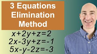 Solving Systems of 3 Equations Elimination [upl. by Olathe34]