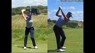 Justin Thomas golf swing  Long Iron faceon amp downtheline July 2017 [upl. by Bose]