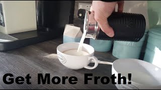 How to Get More Froth from Your Nespresso Coffee Aeroccino  Nespresso tips and help [upl. by Nwahs]